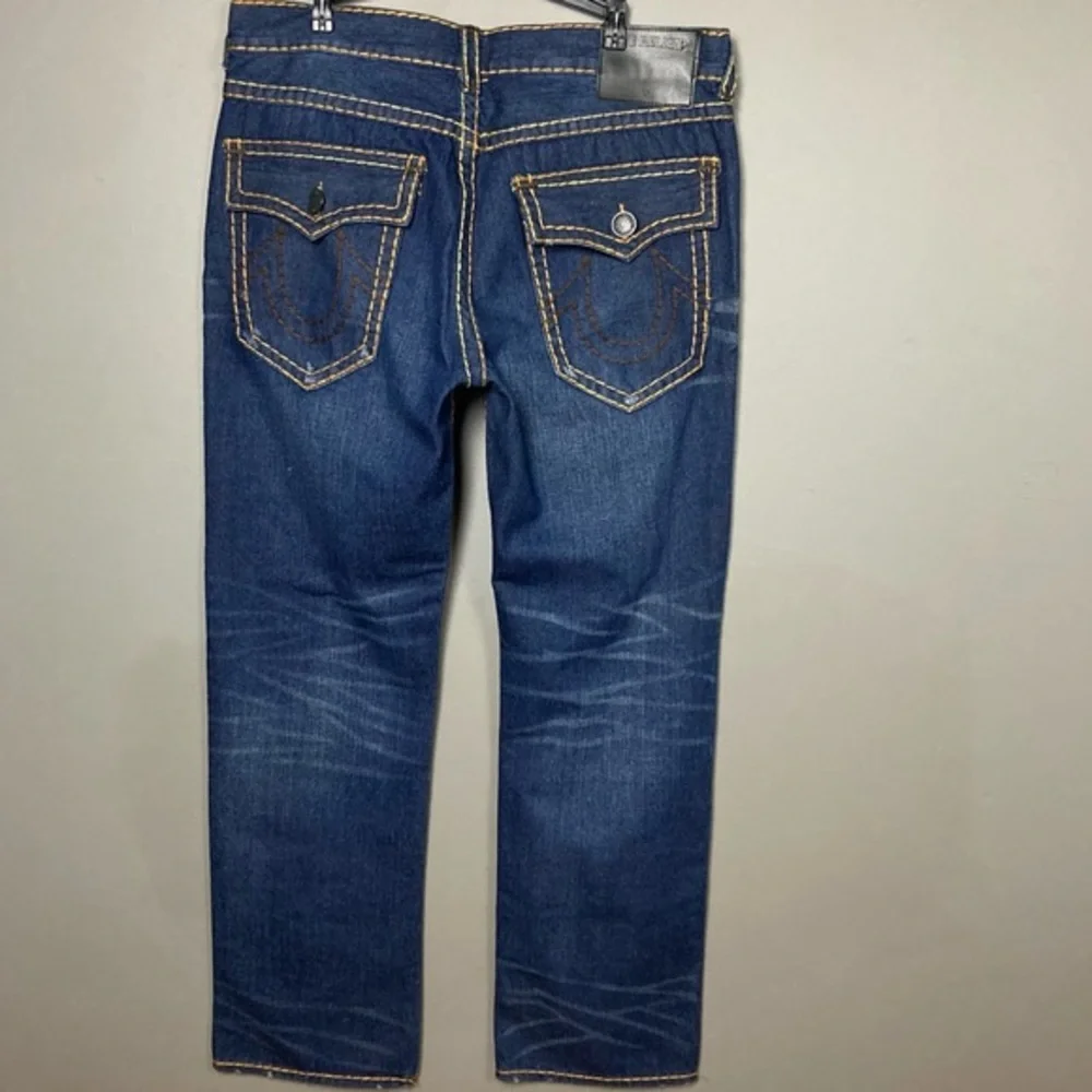 True Religion Men's Designer Jeans - Ricky Super T USA Straight 38‎ x 33.5